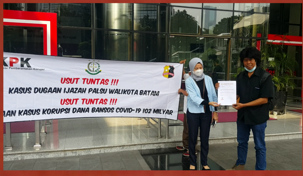 Sambangi KPK, RCW Laporkan Dugaan Korupsi 102 Milyar dan Ijazah Palsu Walikota Batam