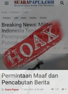 Pdt. Lebase Bantah Berita Penembakan Tiga Wanita Papua, Suarapapua.com Minta Maaf dan Cabut Berita