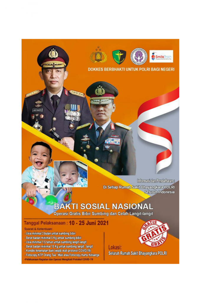 Smile Train Indonesia, PUSDOKKES POLRI dan PERAPI Adakan Baksos Operasi Bibir Sumbing, dan..