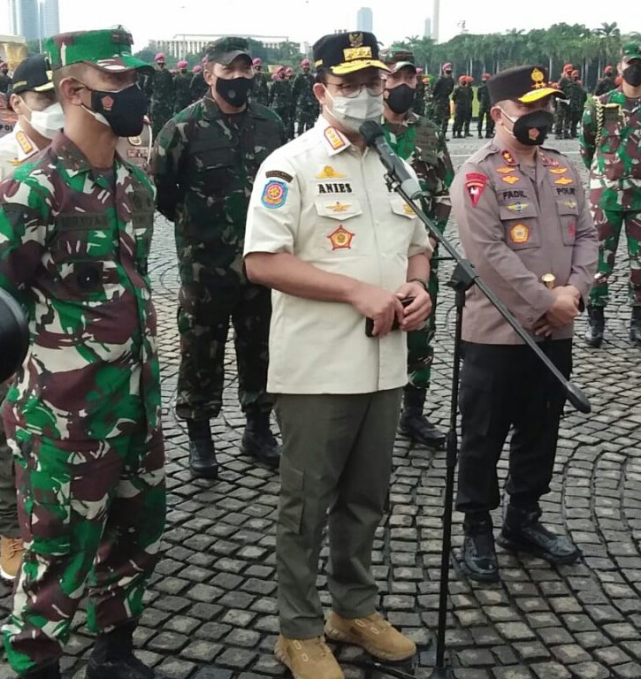Apel Bersama 3 Pilar Dalam Rangka Memantau Pengetatan Pemberlakuan Pembatasan Kegiatan Masyarakat (PPKM) Mikro di Wilayah DKI Jakarta Apel Bersama 3 Pilar Dalam Rangka Memantau Pengetatan Pemberlakuan Pembatasan Kegiatan Masyarakat (PPKM) Mikro di Wilayah DKI Jakarta