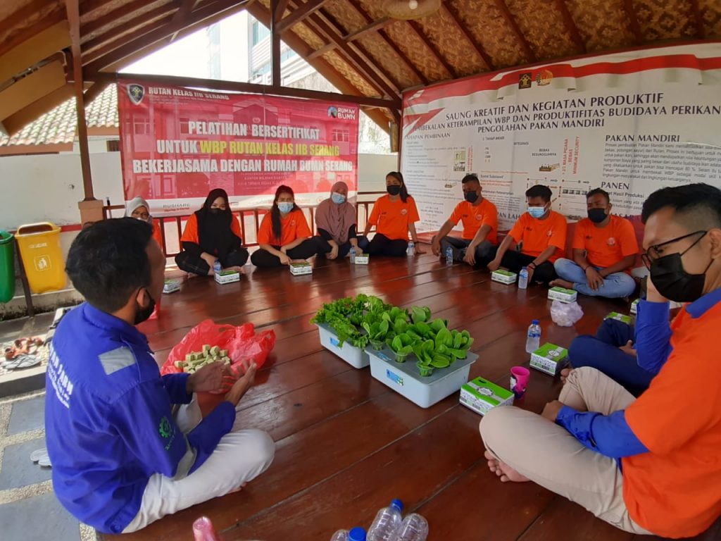 Gandeng Rumah BUMN, rutan Kelas 2B Serang-Banten,Mengadakan Pelatihan Penanaman Hidroponik Kepada WBP