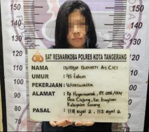 Simpan Sabu-sabu seberat 19,66/grams, Seorang Perempuan Ditangkap Satresnarkoba Polresta Tangerang, Senin 20 september 2021
