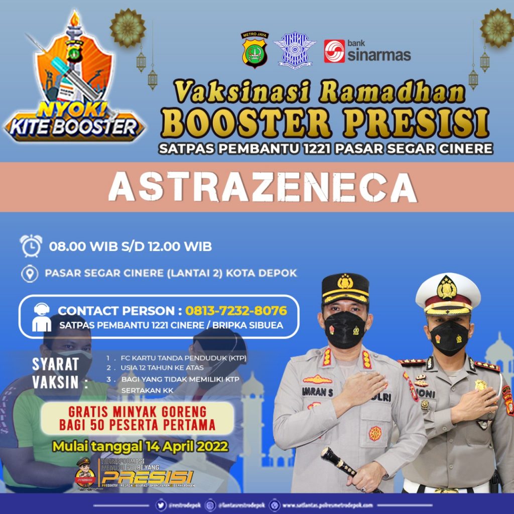 50 Peserta Pertama yang akan Ikuti Vaksinasi Booster di Pasar Segar Cinere Bakal Dapat Migor 50 Peserta Pertama yang akan Ikuti Vaksinasi Booster di Pasar Segar Cinere Bakal Dapat Migor