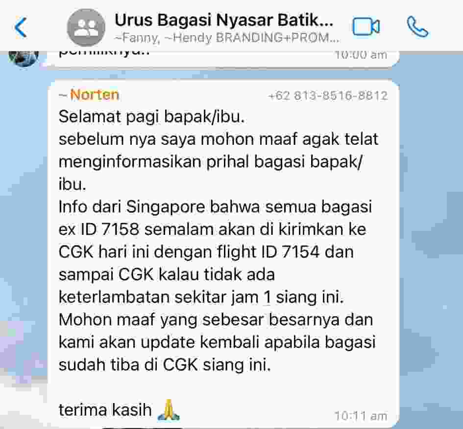 Penumpang Bernama Therene Roten Kehilangan Koper di Pesawat Batik Air, Saat Dari Changi ke Jakarta