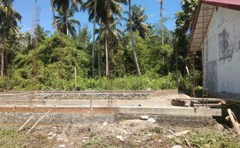 Foto : Tampak Pondasi bangunan Laboratorium SMP Negeri 3 Sirombu, Kab.Nias Barat, Ist