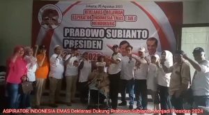 Aspirator Indonesia Emas (AIE) Deklarasi Dukung Prabowo Jadi Presiden 2024