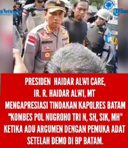 Presiden HAC Apresiasi Kapolresta Batam dan Berharap Agar Kapolri Berikan Apresiasi