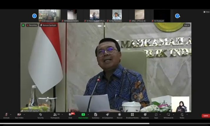 Ketua Mahkamah Agung Republik Indonesia, Prof. Dr. H.M. Syarifuddin. S.H.. M.H. Sampaikan Refleksi Kinerja Mahkamah Agung Republik Indonesia Tahun 2023 secara Virtual dengan Para Awak Media Ketua Mahkamah Agung Republik Indonesia, Prof. Dr. H.M. Syarifuddin. S.H.. M.H. Sampaikan Refleksi Kinerja Mahkamah Agung Republik Indonesia Tahun 2023 secara Virtual dengan Para Awak Media