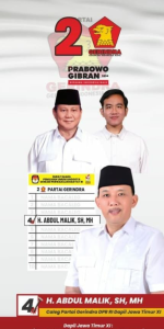 H. Abdul Malik Caleg Gerindra DPR RI Dapil Jatim XI No. 4 Sosialisasikan 17 Program Unggulan dan 8 Prioritas Prabowo-Gibran
