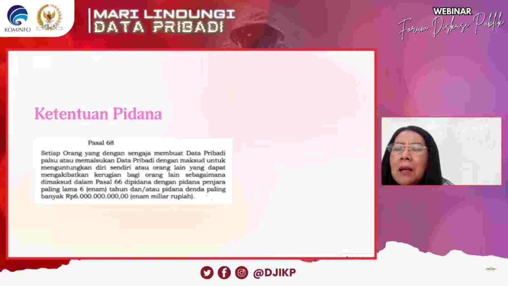 Webinar Forum Diskusi Publik DJIKP Kemkominfo : Mari Lindungi Data Pribadi” Webinar Forum Diskusi Publik DJIKP Kemkominfo : Mari Lindungi Data Pribadi”