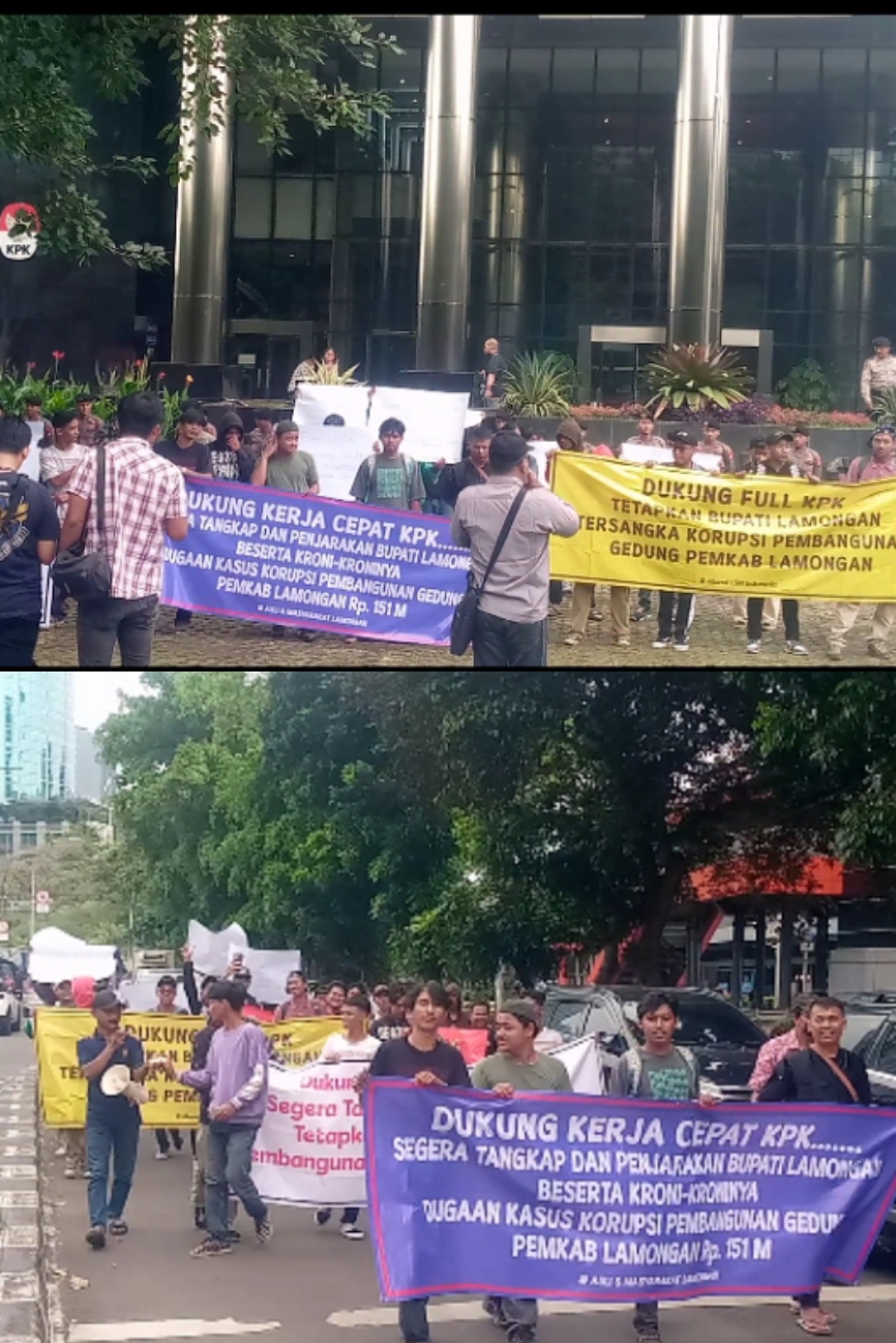 KPK Didemo Massa Ini Ke-4 Kalinya, Sebab Bupati Lamongan Belum Ada Kejelasan Status nya, Padahal 4 Orang Sudah Tersangka Korupsi