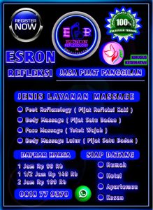 ESRON MASSAGE, & REFLEKSI “Siap Melayani Panggilan” Hub : 0852 1736 1142