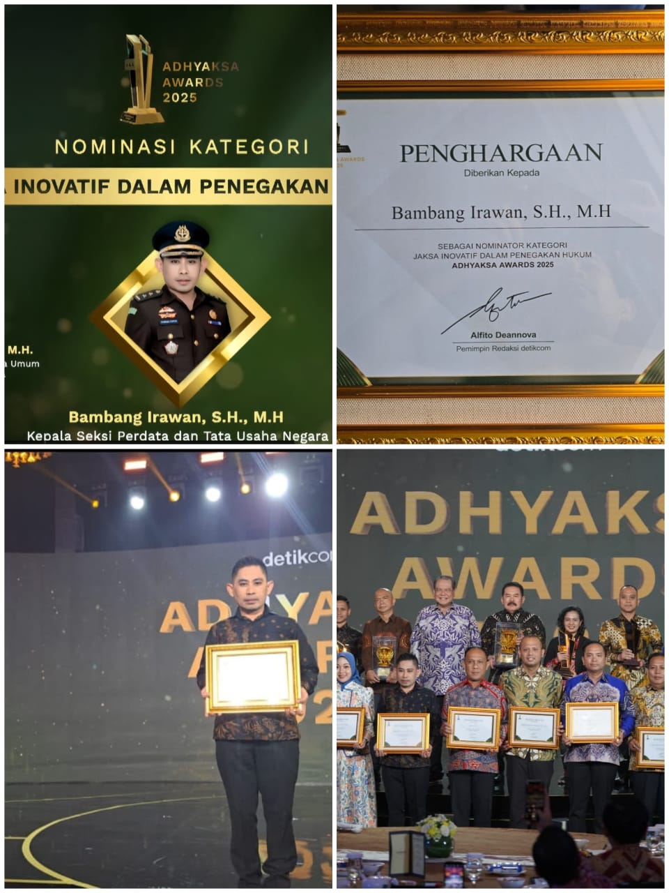 Bambang Irawan Perwakilan Jaksa Kejati Lampung Terima Penghargaan 3 Besar Nasional Adhyaksa Awards 2025*