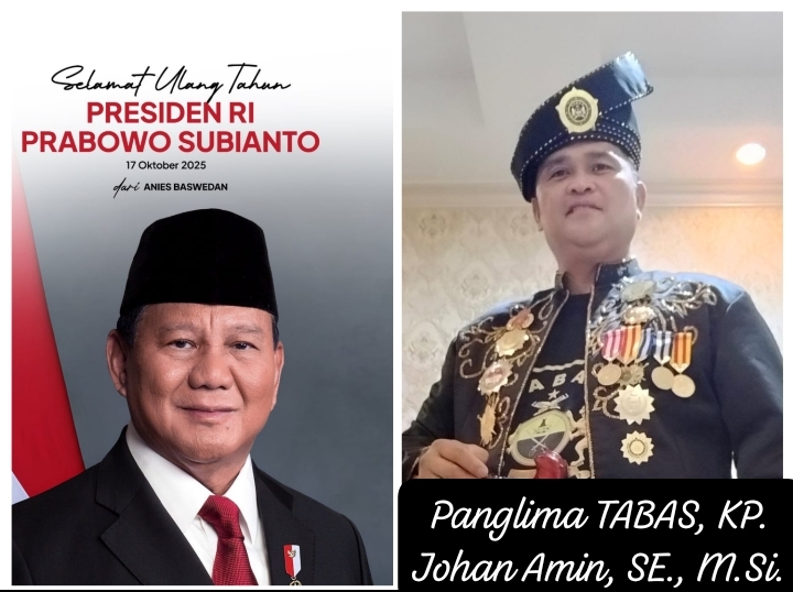 Panglima Adat Nusantara KP. Johan Amin Ucapkan Selamat Ulang Tahun untuk Presiden Prabowo Subianto: Pemimpin yang Berjiwa Ksatria dan Penjaga Martabat Bangsa