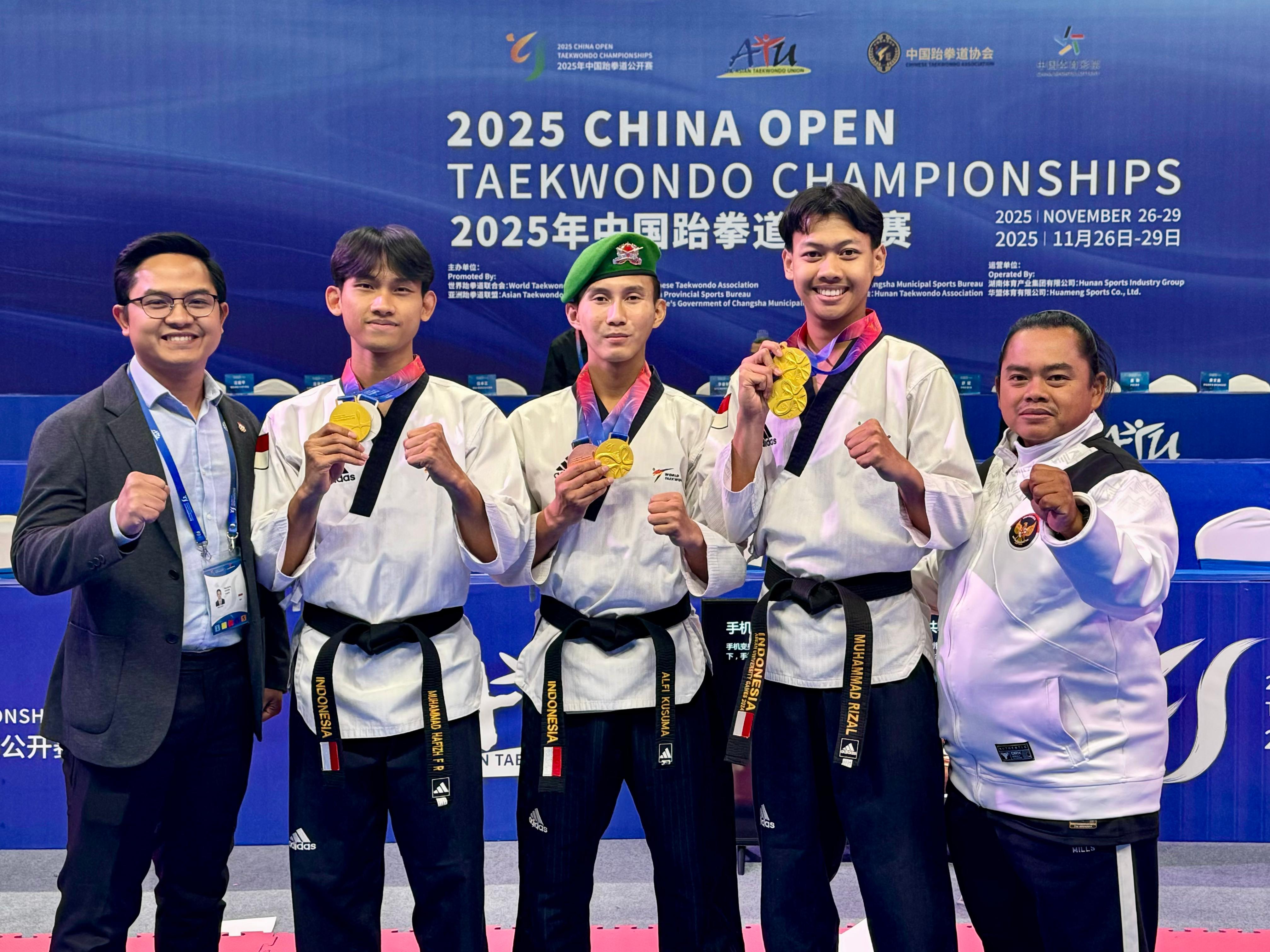 Atlet Taekwondo Indonesia Raih 3 Emas, 5 Perak, 5 Perunggu di “China Open Taekwondo Championship 2025”