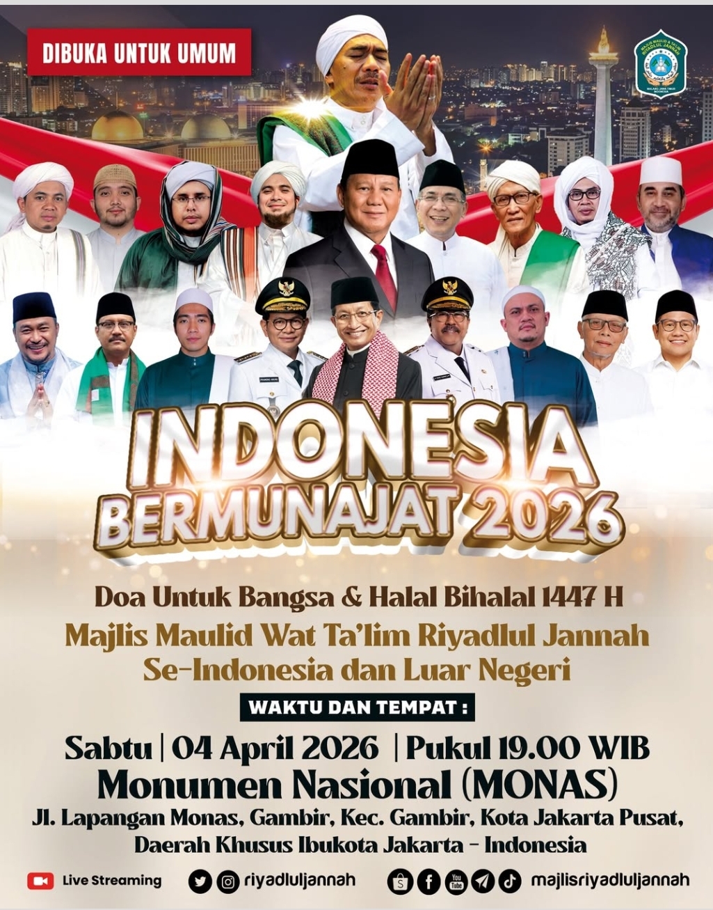 Majelis Maulid Wat Ta’lim Riyadlul Jannah Gelar Halal Bihalal & Munajat Doa Untuk Bangsa Indonesia