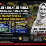 RATUSAN KARANGAN BUNGA BANJIRI RUMAH DUKA IBUNDA AZIS ARJOSO PRESIDEN PRABOWO KIRIM DUA KARANGAN BUNGA BELASUNGKAWA