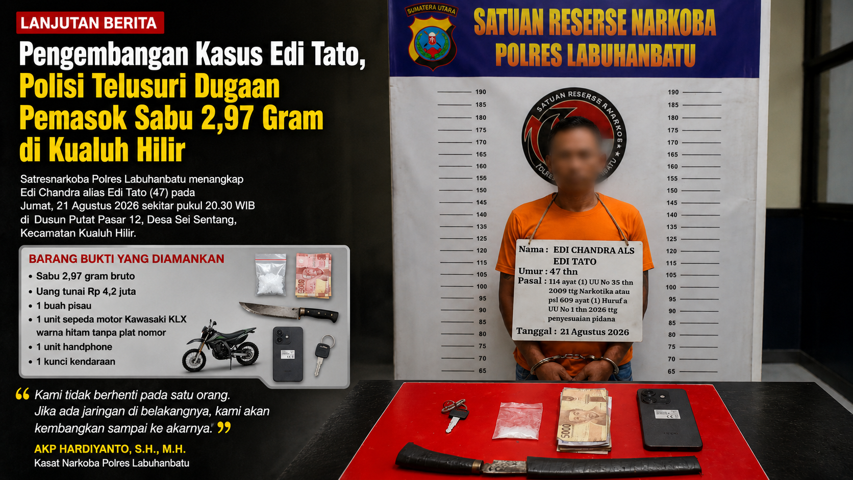 Tak Berhenti di Penangkapan Edi Tato, Satresnarkoba Polres Labuhanbatu Kembangkan Perkara hingga Dugaan Pemasok Sabu
