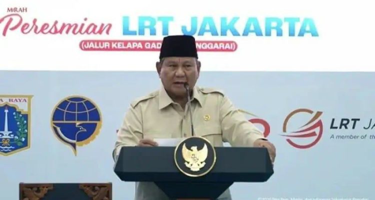 Prabowo Resmikan LRT Jakarta Kelapa Gading-Manggarai, Proyek Rp 12,1 T