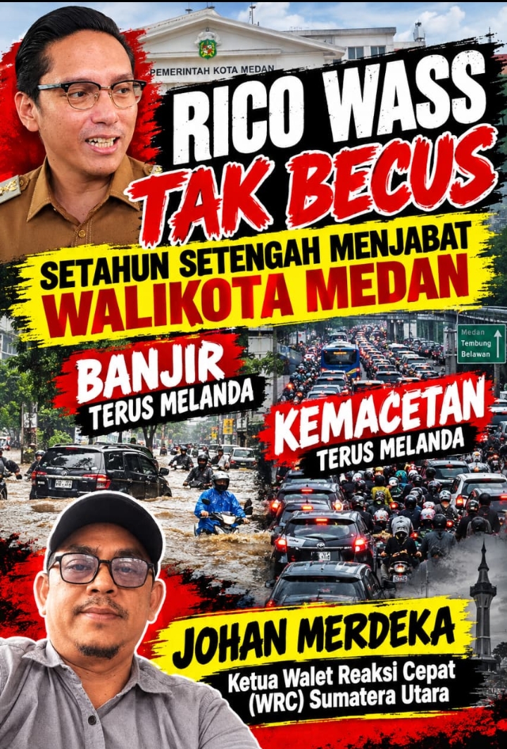 WRC Sumut Soroti Kinerja Walikota Medan : “Banjir dan Macet Masih Jadi PR Besar”