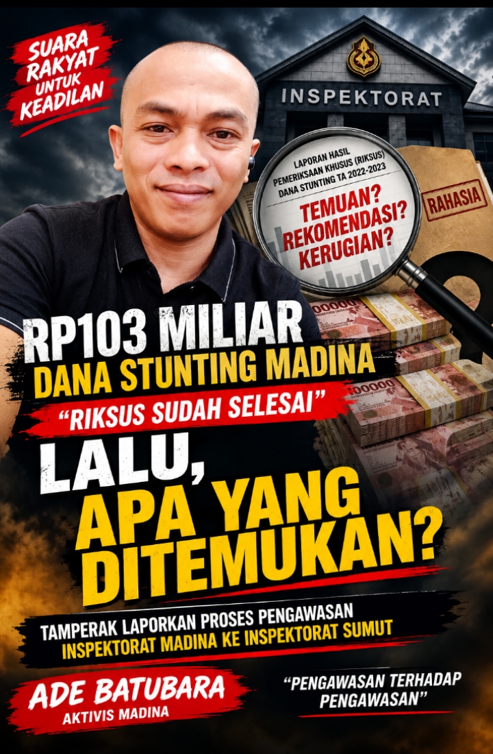 Riksus Dana Stunting Rp103 Miliar Disebut Selesai, Ade Batubara Desak Hasil Dibuka dan BPK RI Audit Ulang