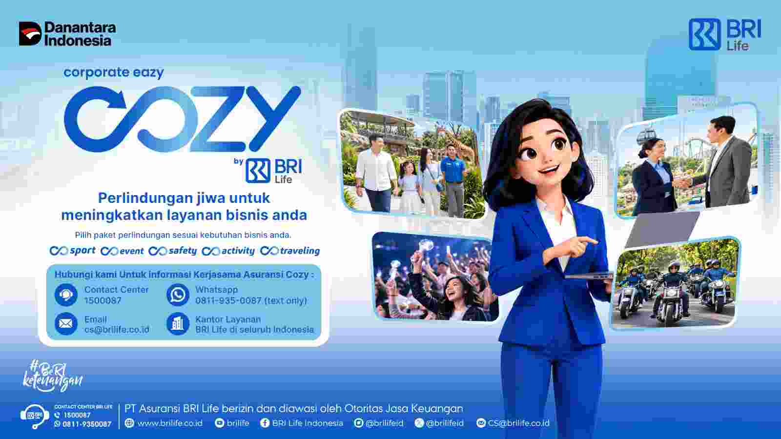 Dukung Gaya Hidup Aman, BRI Life Rilis COZY untuk Event, Traveling, hingga Olahraga Dukung Gaya Hidup Aman, BRI Life Rilis COZY untuk Event, Traveling, hingga Olahraga